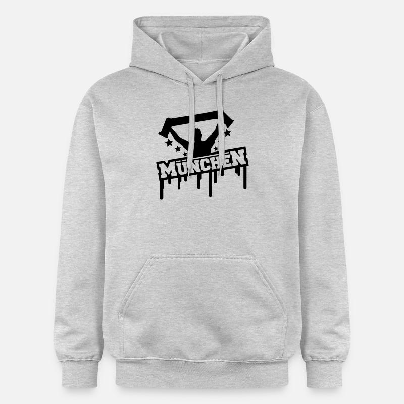 muenchen_fan_graffiti_r1 - Sweat à capuche Softstyle® Gildan Unisexe - gris clair chiné