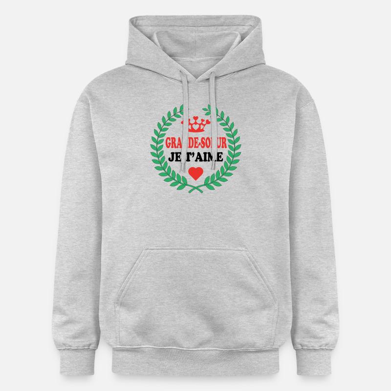 GRANDE SOEUR JE T'AIME - Sweat à capuche Softstyle® Gildan Unisexe - gris clair chiné