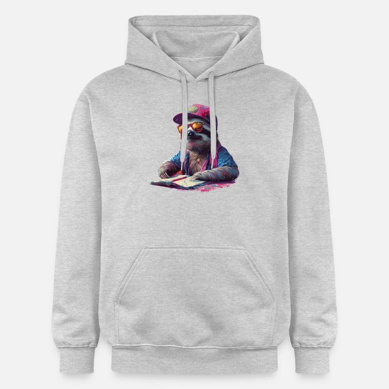 Faultier Schule Abschluss Lernen Prüfung - Gildan Unisex Softstyle® Midweight Hoodie - Hellgrau meliert