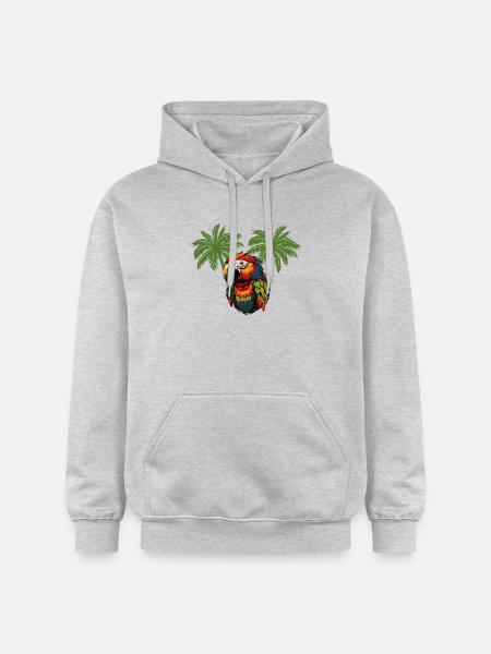 Parrot Paradise Palm Trees - Gildan Unisex Softstyle® Midweight Hoodie - light heather grey