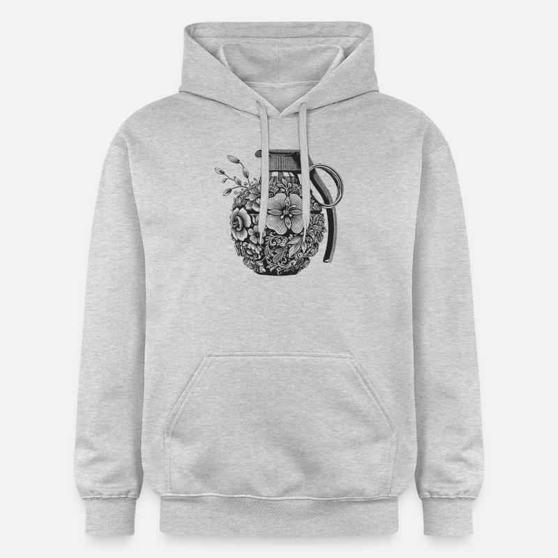 Grenats fleurs - Sweat à capuche Softstyle® Gildan Unisexe - gris clair chiné