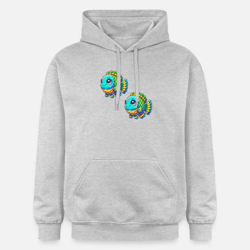 bande dessinée de poisson - Sweat à capuche Softstyle® Gildan Unisexe - gris clair chiné