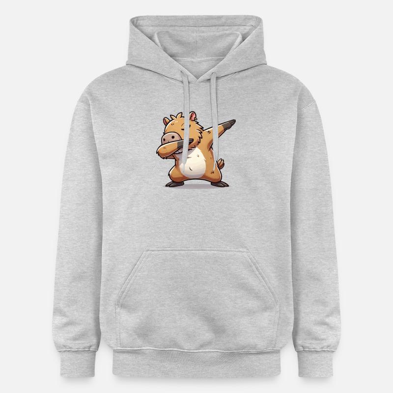 Le dabbing de capybara - Sweat à capuche Softstyle® Gildan Unisexe - gris clair chiné