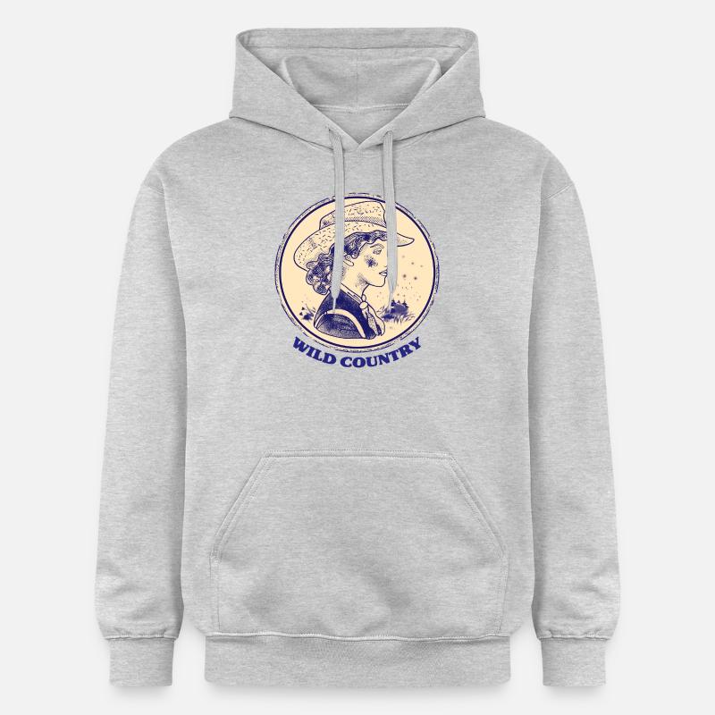 Femme dans le désert - Sweat à capuche Softstyle® Gildan Unisexe - gris clair chiné