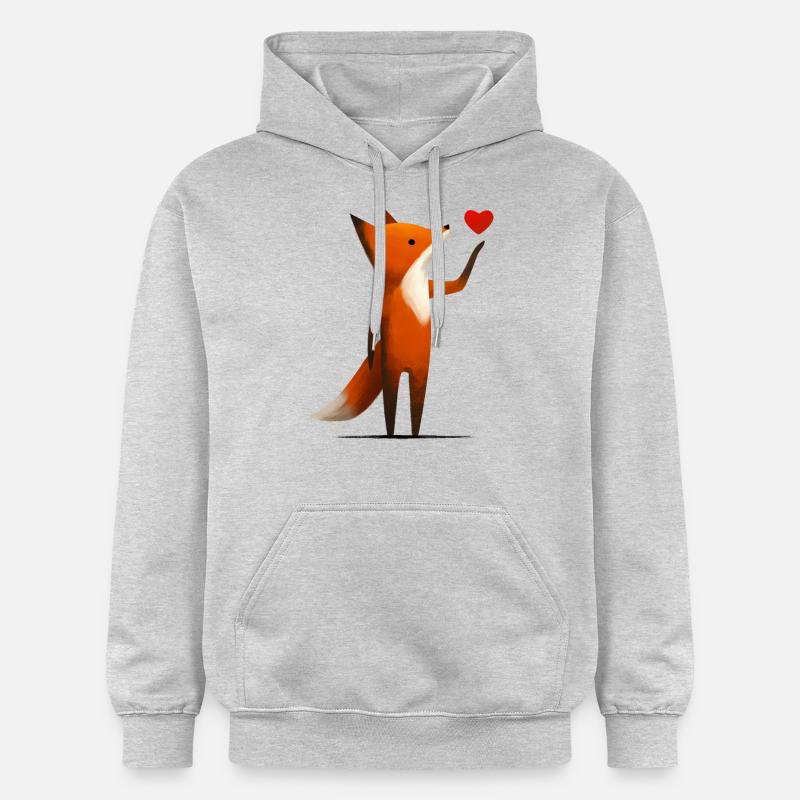 Renard avec du cœur - Sweat à capuche Softstyle® Gildan Unisexe - gris clair chiné