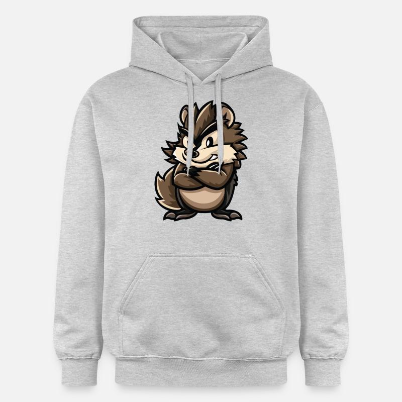 hérisson - Sweat à capuche Softstyle® Gildan Unisexe - gris clair chiné