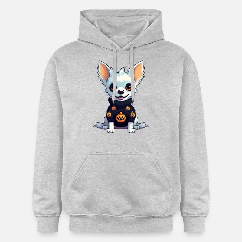 Chihuahua Hallooween Pull - Sweat à capuche Softstyle® Gildan Unisexe - gris clair chiné