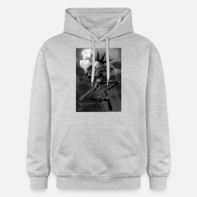 PUNK - Sweat à capuche Softstyle® Gildan Unisexe - gris clair chiné