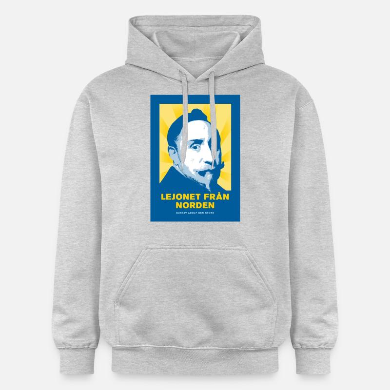 Le lion du nord - Sweat à capuche Softstyle® Gildan Unisexe - gris clair chiné