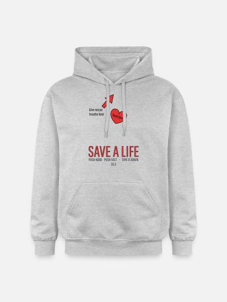 Save a life! CPR - Gildan Unisex Softstyle® Midweight Hoodie - light heather grey
