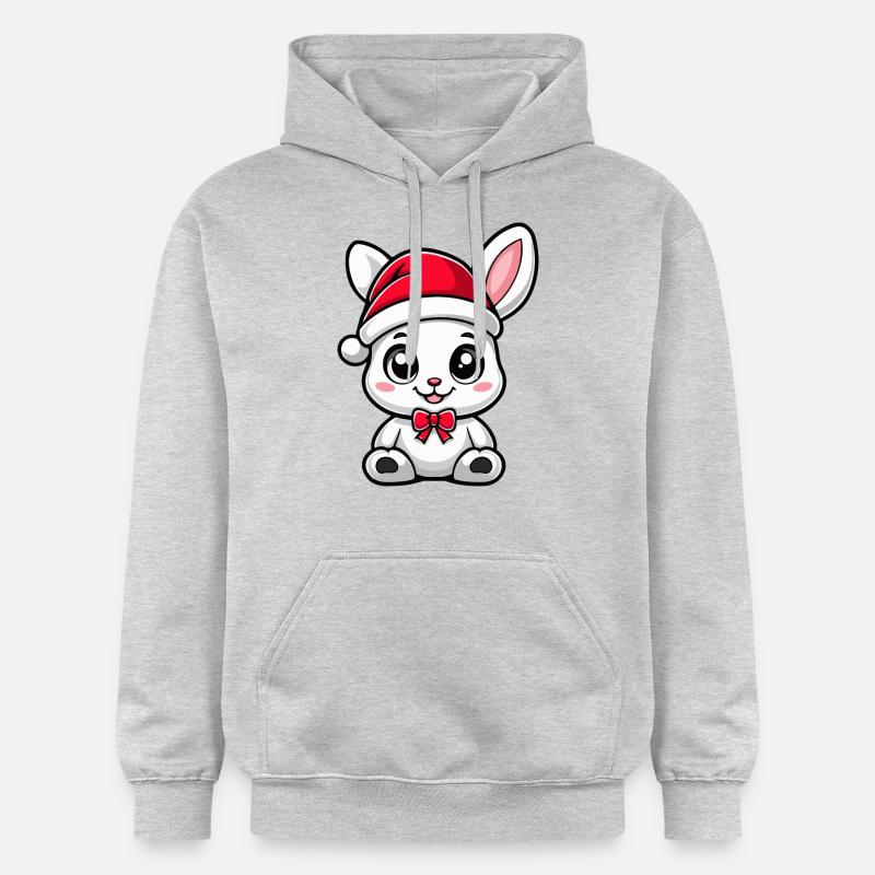 Lapin Noël Noël - Sweat à capuche Softstyle® Gildan Unisexe - gris clair chiné