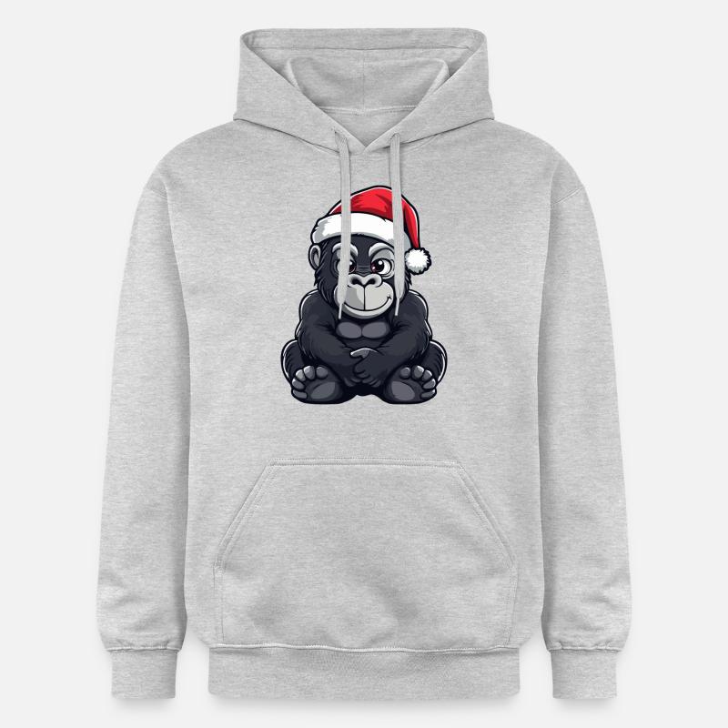 Gorille Noël mignon - Sweat à capuche Softstyle® Gildan Unisexe - gris clair chiné