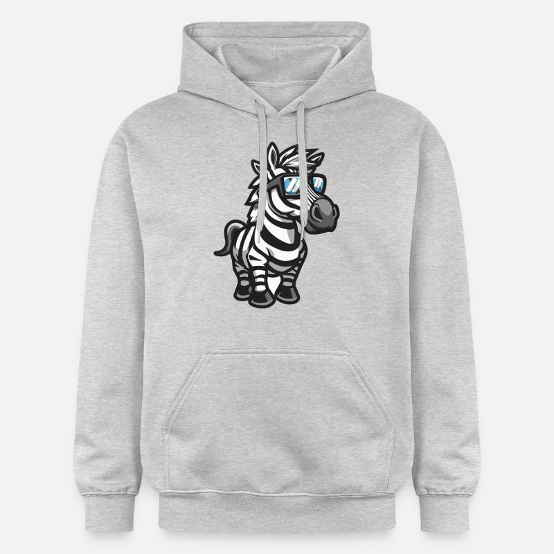 Bande dessinée zèbre Cool - Sweat à capuche Softstyle® Gildan Unisexe - gris clair chiné