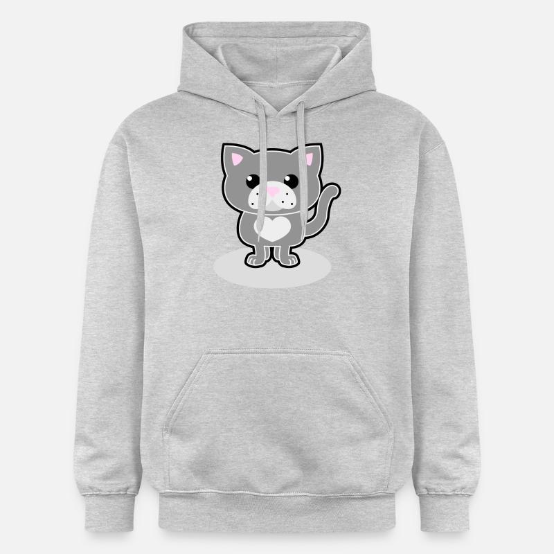 chat doux - Sweat à capuche Softstyle® Gildan Unisexe - gris clair chiné