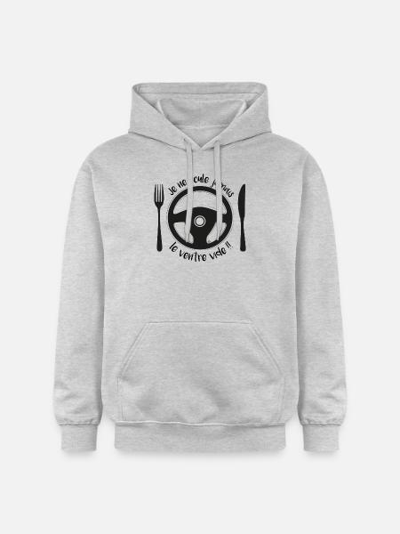 Jamais le ventre vide - Sweat à capuche Softstyle® Gildan Unisexe - gris clair chiné