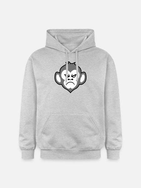 Grumpy Monkey - Gildan Unisex Softstyle® Midweight Hoodie - Hellgrau meliert
