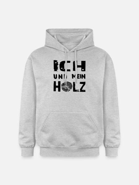 ich und mein - HOLZ - Gildan Unisex Softstyle® Midweight Hoodie - Hellgrau meliert