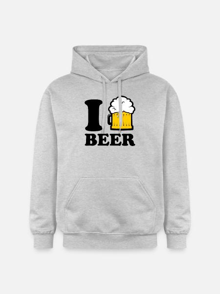 I love beer - Gildan Unisex Softstyle® Midweight Hoodie - Hellgrau meliert