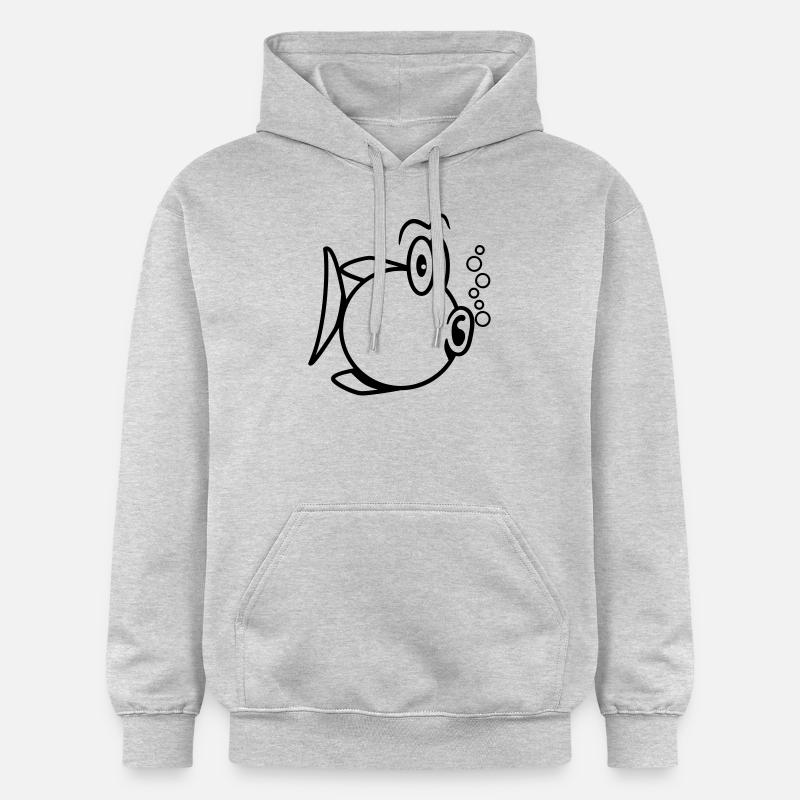 heureux Puffer drôle - Sweat à capuche Softstyle® Gildan Unisexe - gris clair chiné