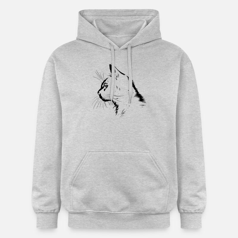 Chat, Motif De Chat - Sweat à capuche Softstyle® Gildan Unisexe - gris clair chiné
