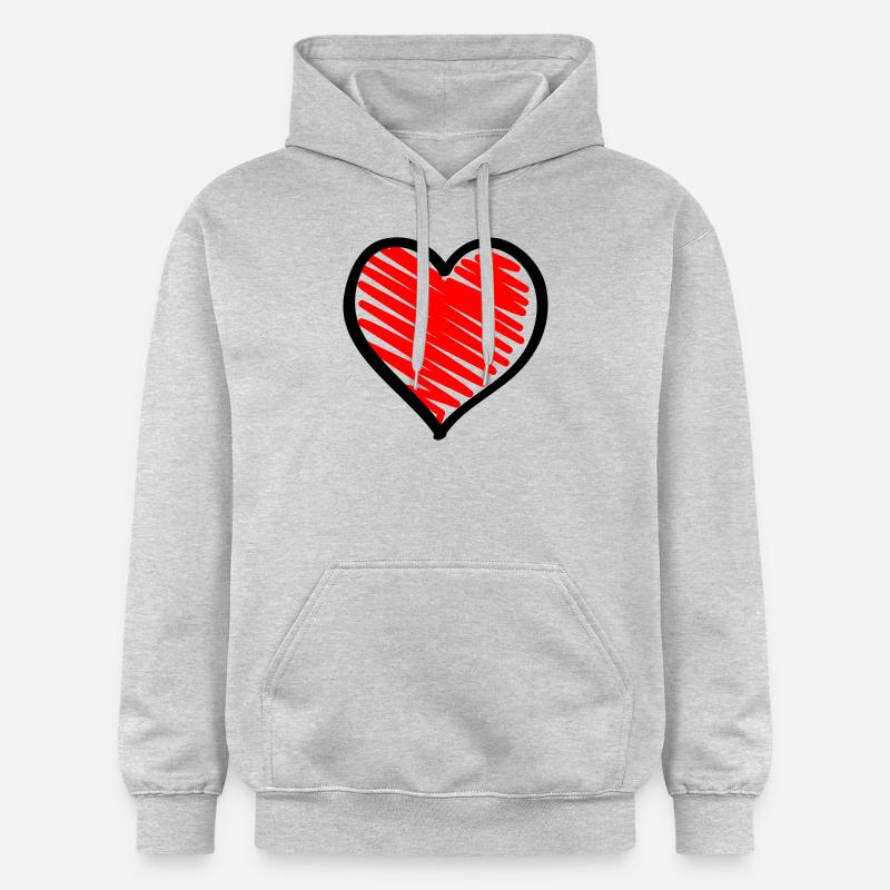 Cœur - Sweat à capuche Softstyle® Gildan Unisexe - gris clair chiné