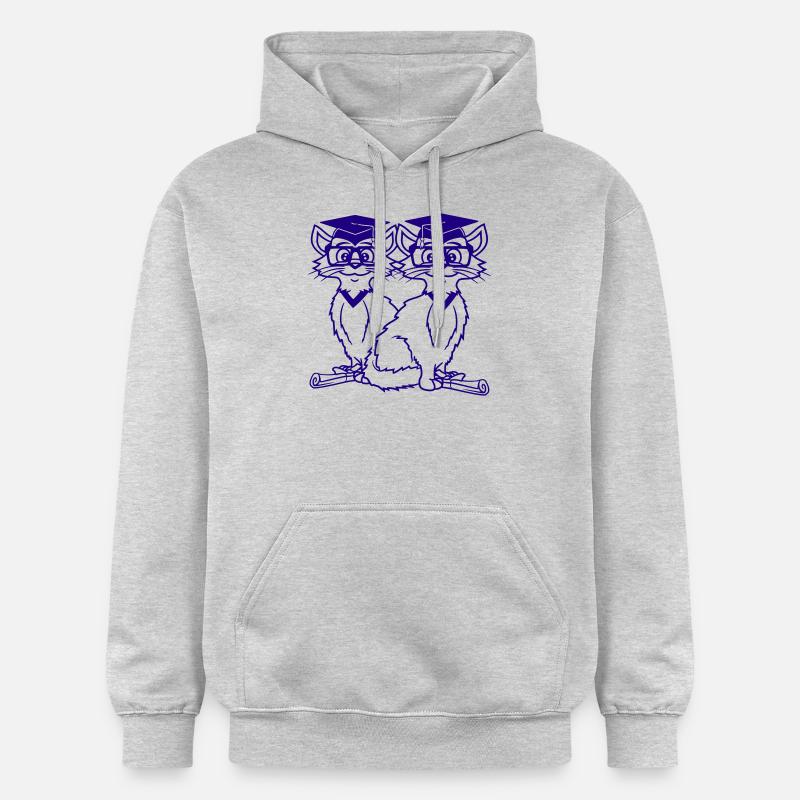 Cat College Graduation Graduation Passed - Sweat à capuche Softstyle® Gildan Unisexe - gris clair chiné