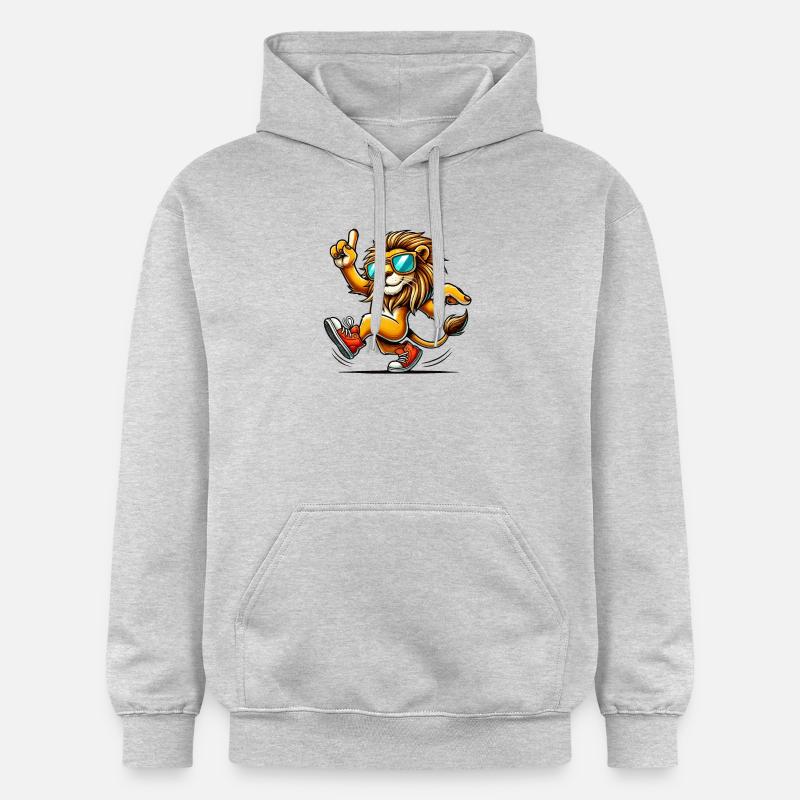 Lion1 - Sweat à capuche Softstyle® Gildan Unisexe - gris clair chiné