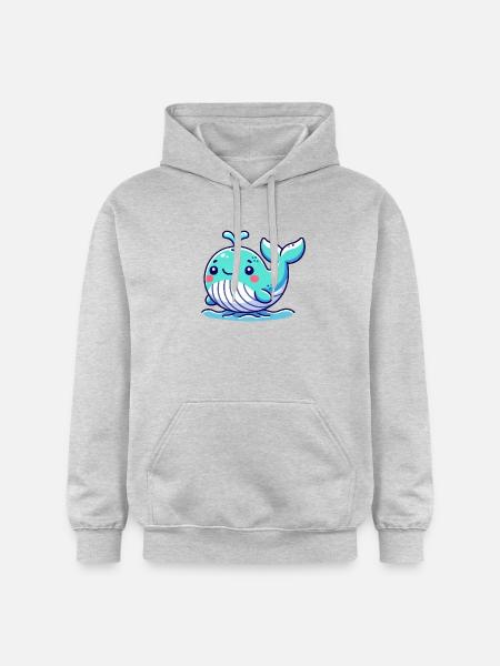 whale comic - Gildan Unisex Softstyle® Midweight Hoodie - light heather grey