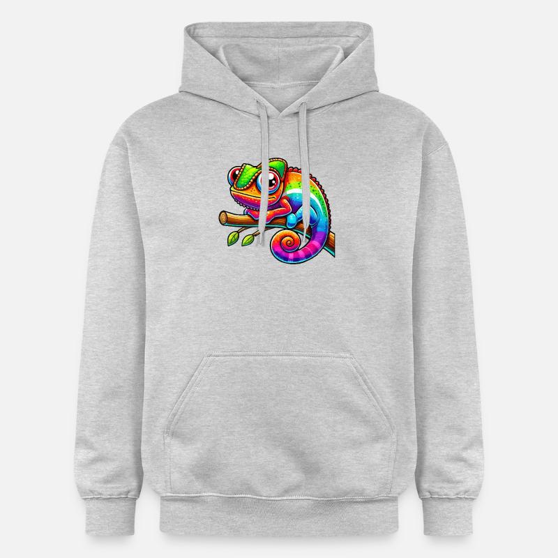 Bande dessinée caméléon - Sweat à capuche Softstyle® Gildan Unisexe - gris clair chiné