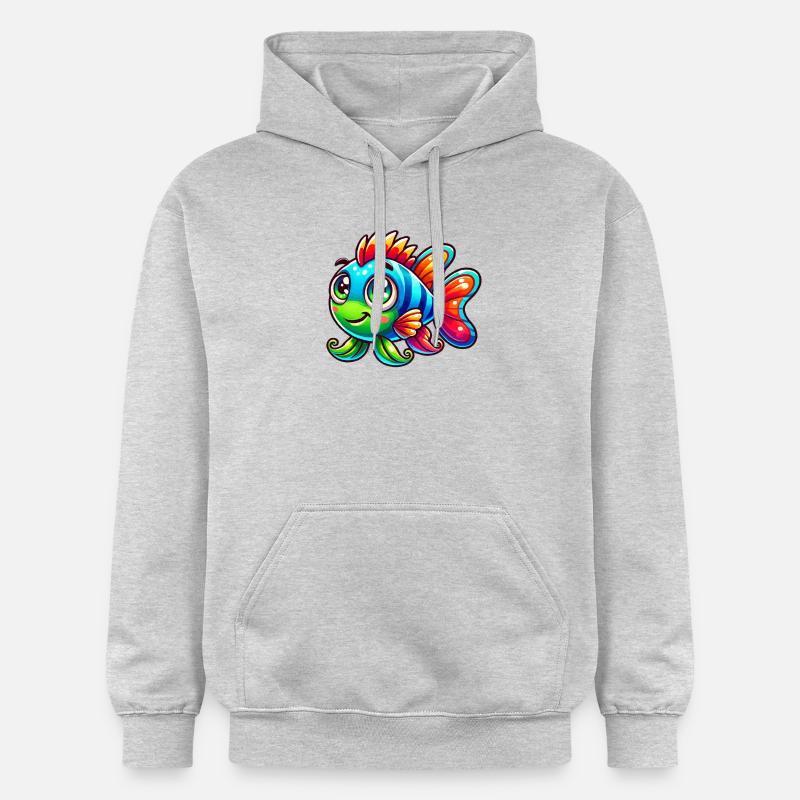Bande dessinée de poisson - Sweat à capuche Softstyle® Gildan Unisexe - gris clair chiné