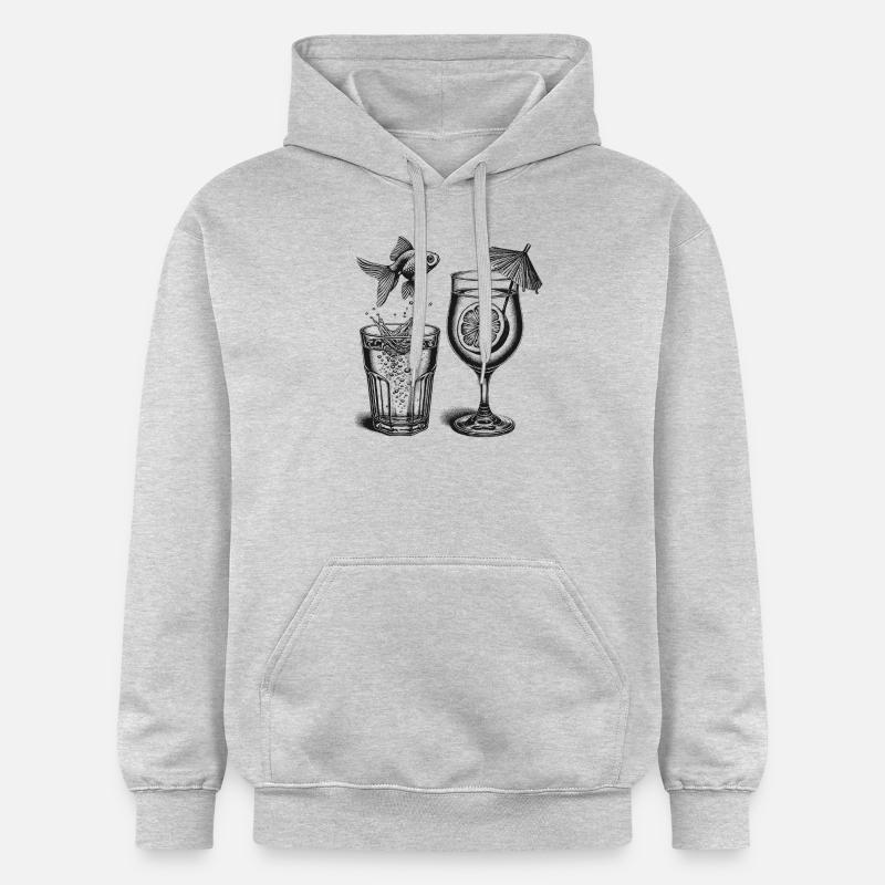 Poisson rouge - Sweat à capuche Softstyle® Gildan Unisexe - gris clair chiné