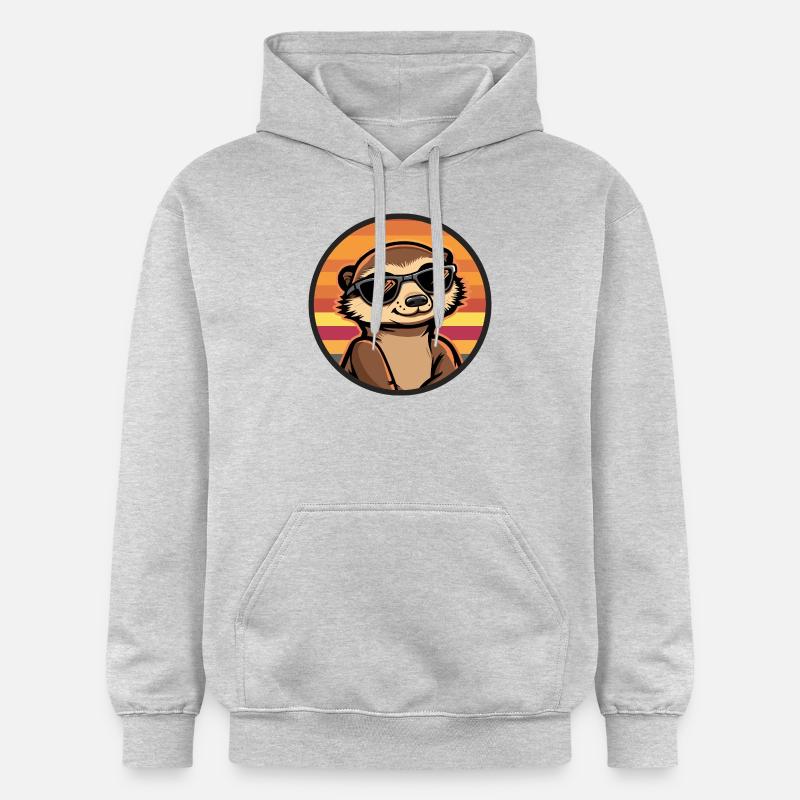 Suricate Bande dessinée cool - Sweat à capuche Softstyle® Gildan Unisexe - gris clair chiné