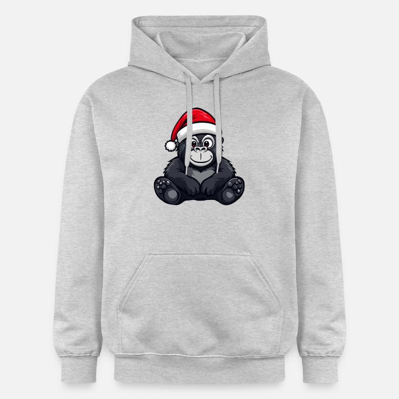 Gorille Weihnachten Noël - Sweat à capuche Softstyle® Gildan Unisexe - gris clair chiné