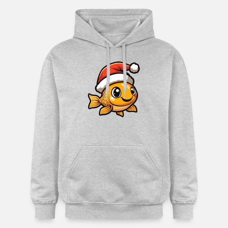 Noël du poisson rouge Noël - Sweat à capuche Softstyle® Gildan Unisexe - gris clair chiné