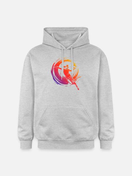 Volleyball Spielerin Bunt - Gildan Unisex Softstyle® Midweight Hoodie - Hellgrau meliert