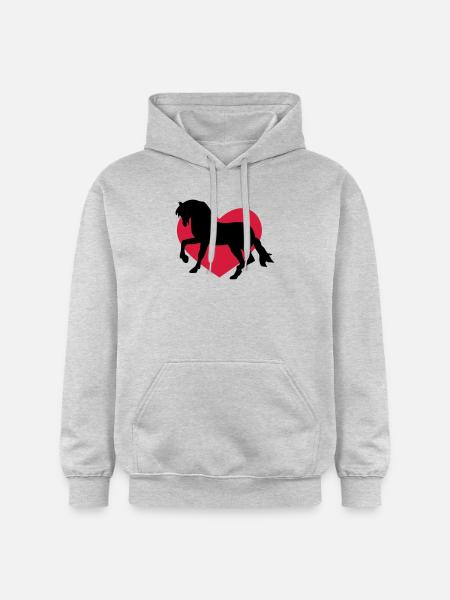 Pferd Liebe - Gildan Unisex Softstyle® Midweight Hoodie - Hellgrau meliert