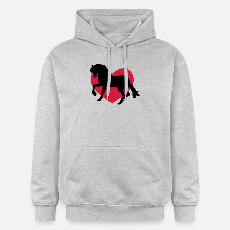 chevaux - Sweat à capuche Softstyle® Gildan Unisexe - gris clair chiné