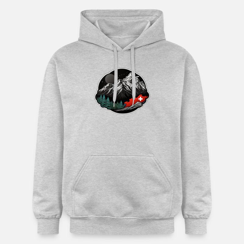 Drapeau suisse - Sweat à capuche Softstyle® Gildan Unisexe - gris clair chiné