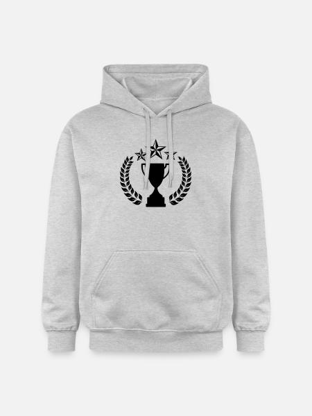 Laurel wreath with above three stars - Gildan Unisex Softstyle® Midweight Hoodie - light heather grey