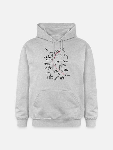 Polarstern Cruiseplot - Gildan Unisex Softstyle® Midweight Hoodie - Hellgrau meliert