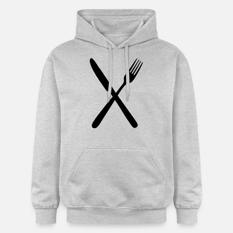 Messer und Gabel - Gildan Unisex Softstyle® Midweight Hoodie - Hellgrau meliert