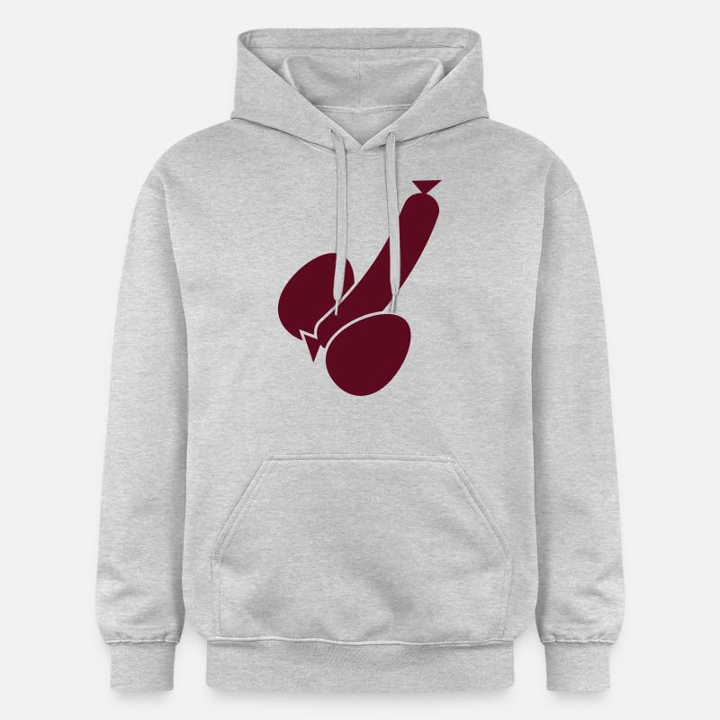 wurst_und_eier_1c - Sweat à capuche Softstyle® Gildan Unisexe - gris clair chiné