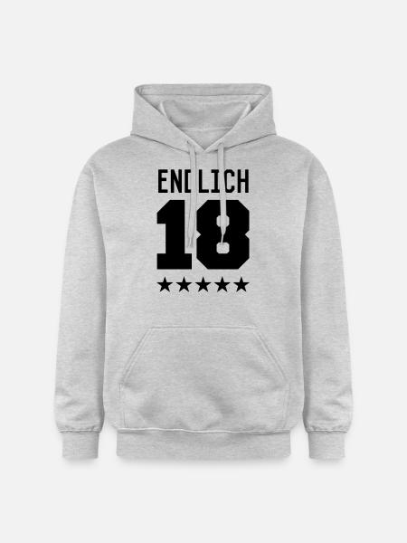 Endlich 18 - Gildan Unisex Softstyle® Midweight Hoodie - Hellgrau meliert