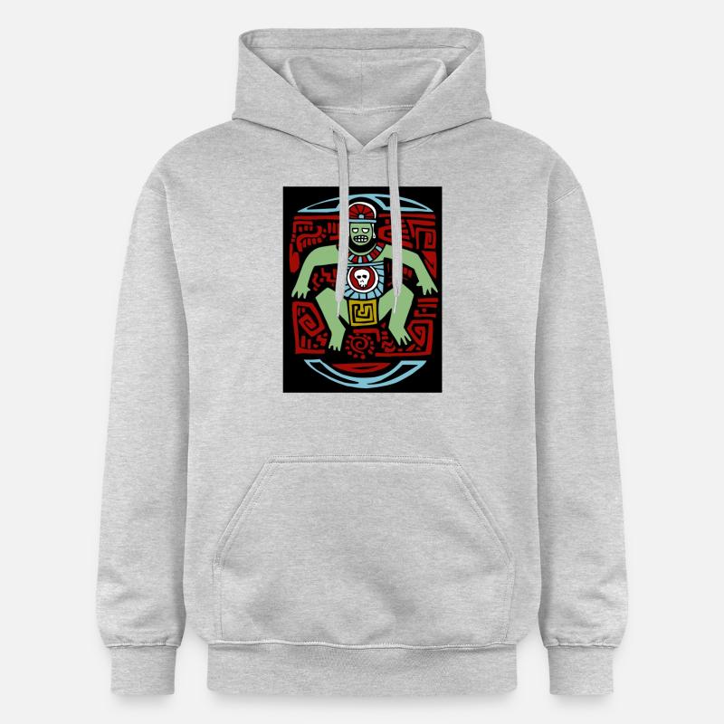 Tribal Tiki Inca Indien Maya - Sweat à capuche Softstyle® Gildan Unisexe - gris clair chiné