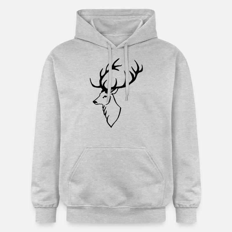 Tête de cerf - Sweat à capuche Softstyle® Gildan Unisexe - gris clair chiné