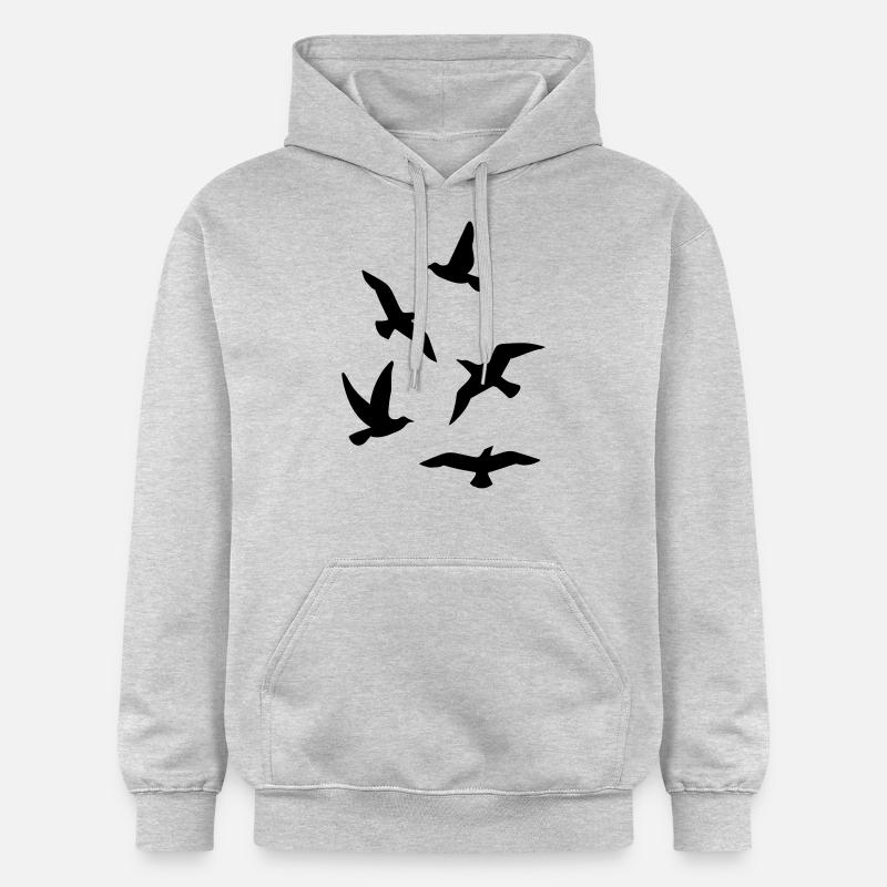Oiseaux - Sweat à capuche Softstyle® Gildan Unisexe - gris clair chiné