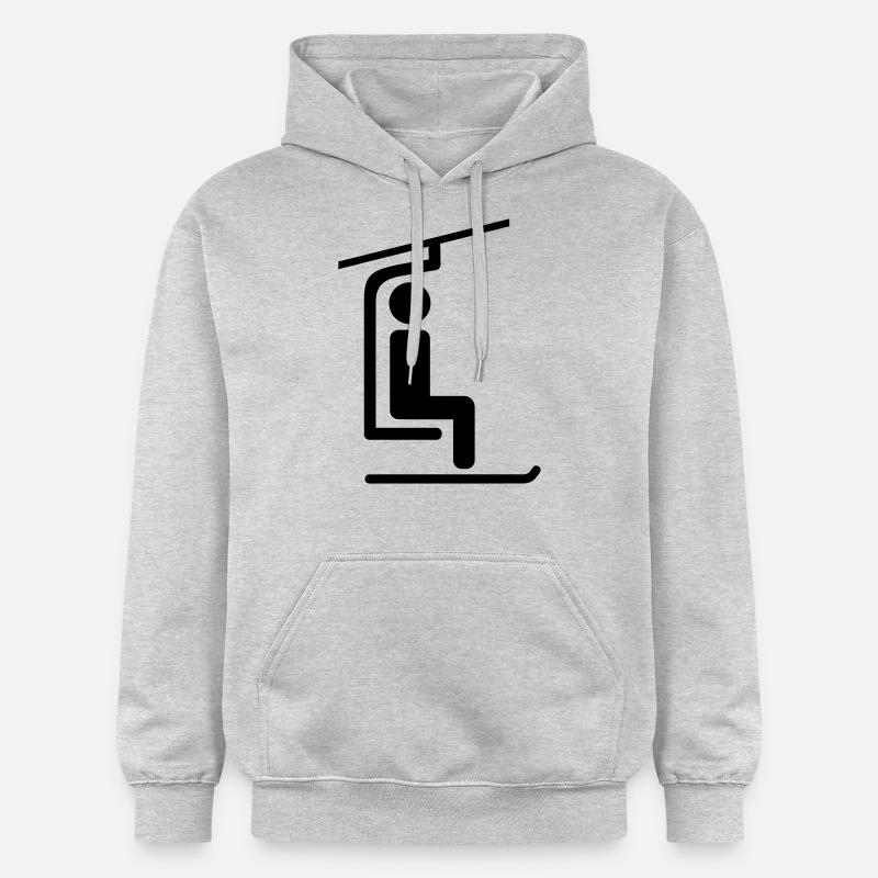 Télésiège - Sweat à capuche Softstyle® Gildan Unisexe - gris clair chiné