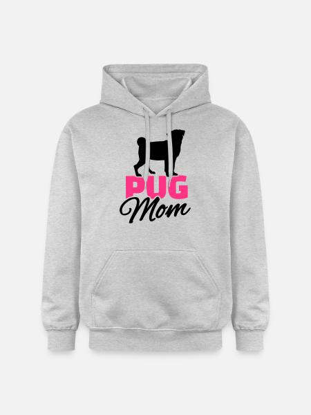 Mops - Gildan Unisex Softstyle® Midweight Hoodie - Hellgrau meliert