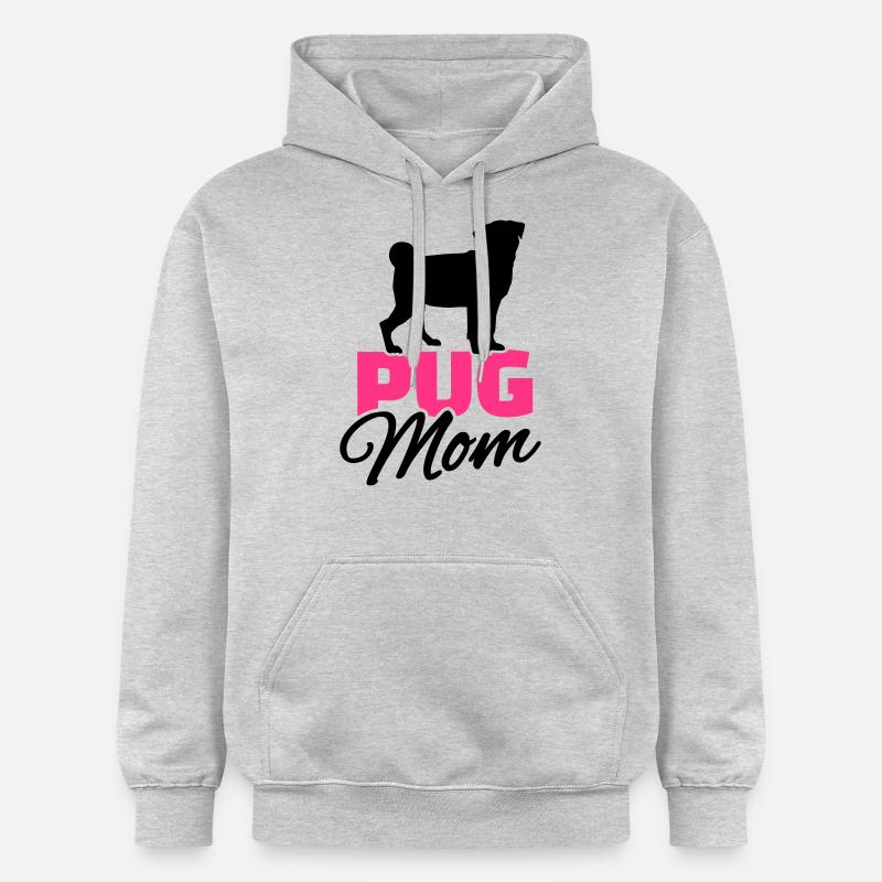 Pug Mom - Sweat à capuche Softstyle® Gildan Unisexe - gris clair chiné