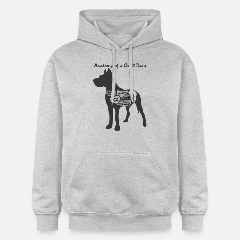 ANATOMIE EINER DEUTSCHEN DOGGE - Gildan Unisex Softstyle® Midweight Hoodie - Hellgrau meliert